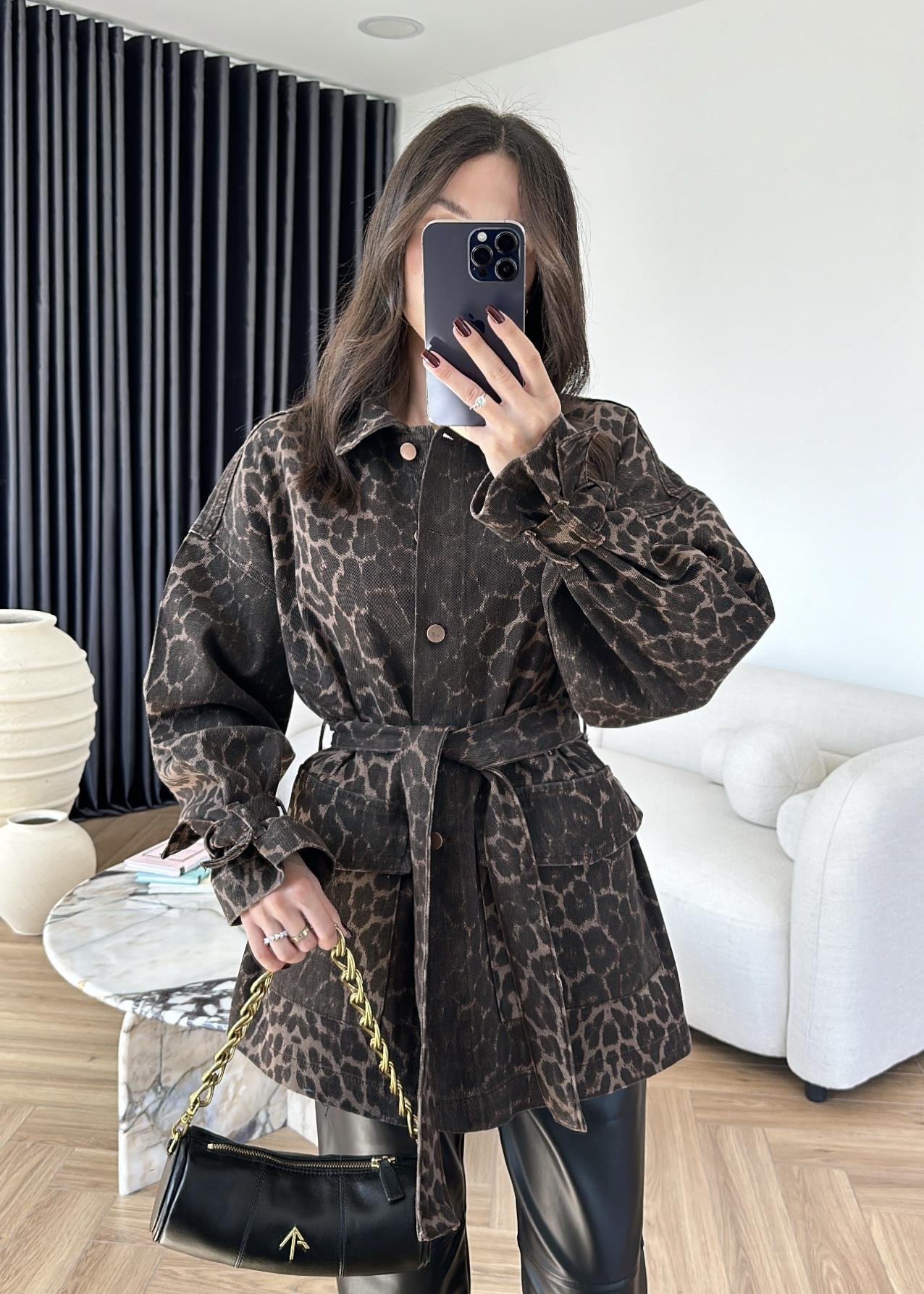 Leopar Denim Ceket