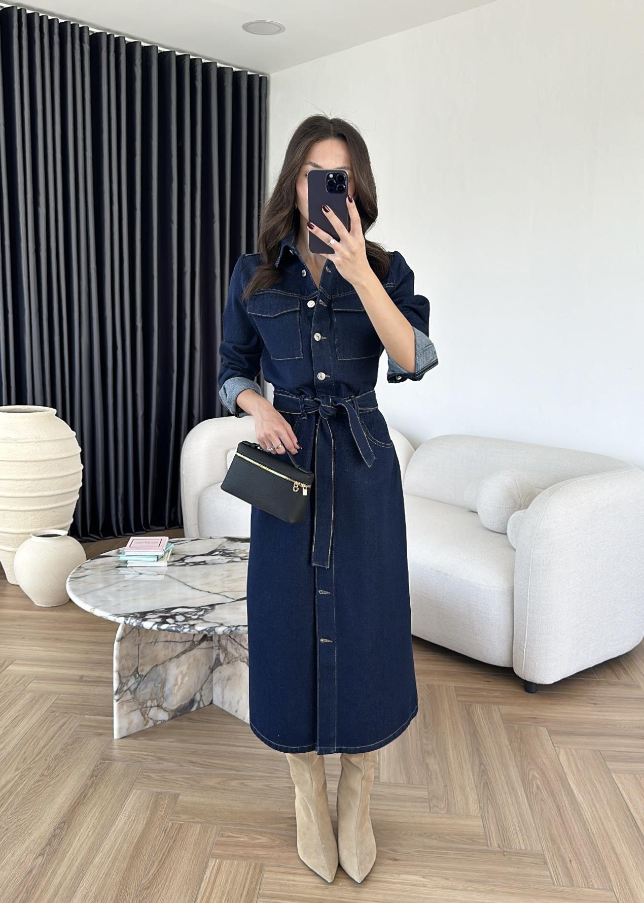 Denim Uzun Elbise