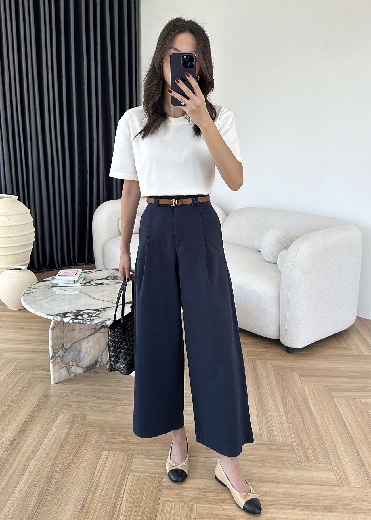 Gabardin Geniş Paça Pantolon