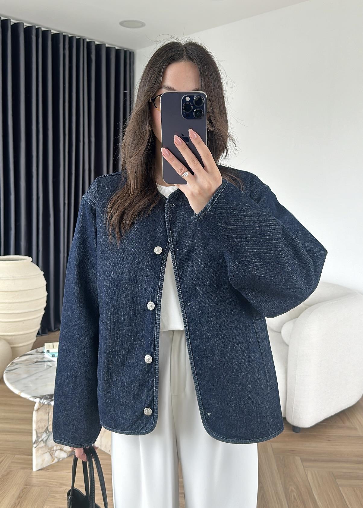Yakasız Denim Ceket