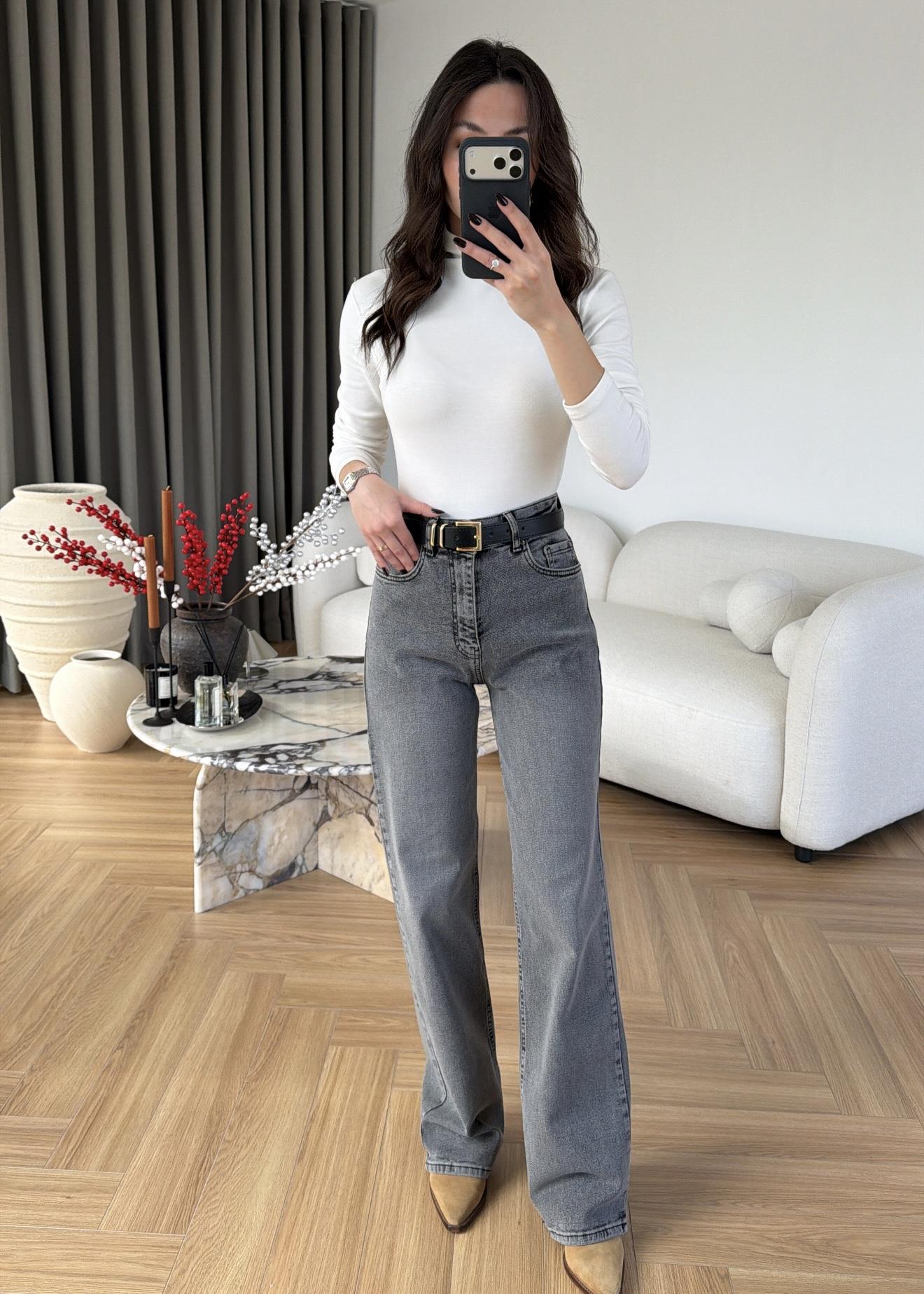 Likralı Paça Dikişli Jean