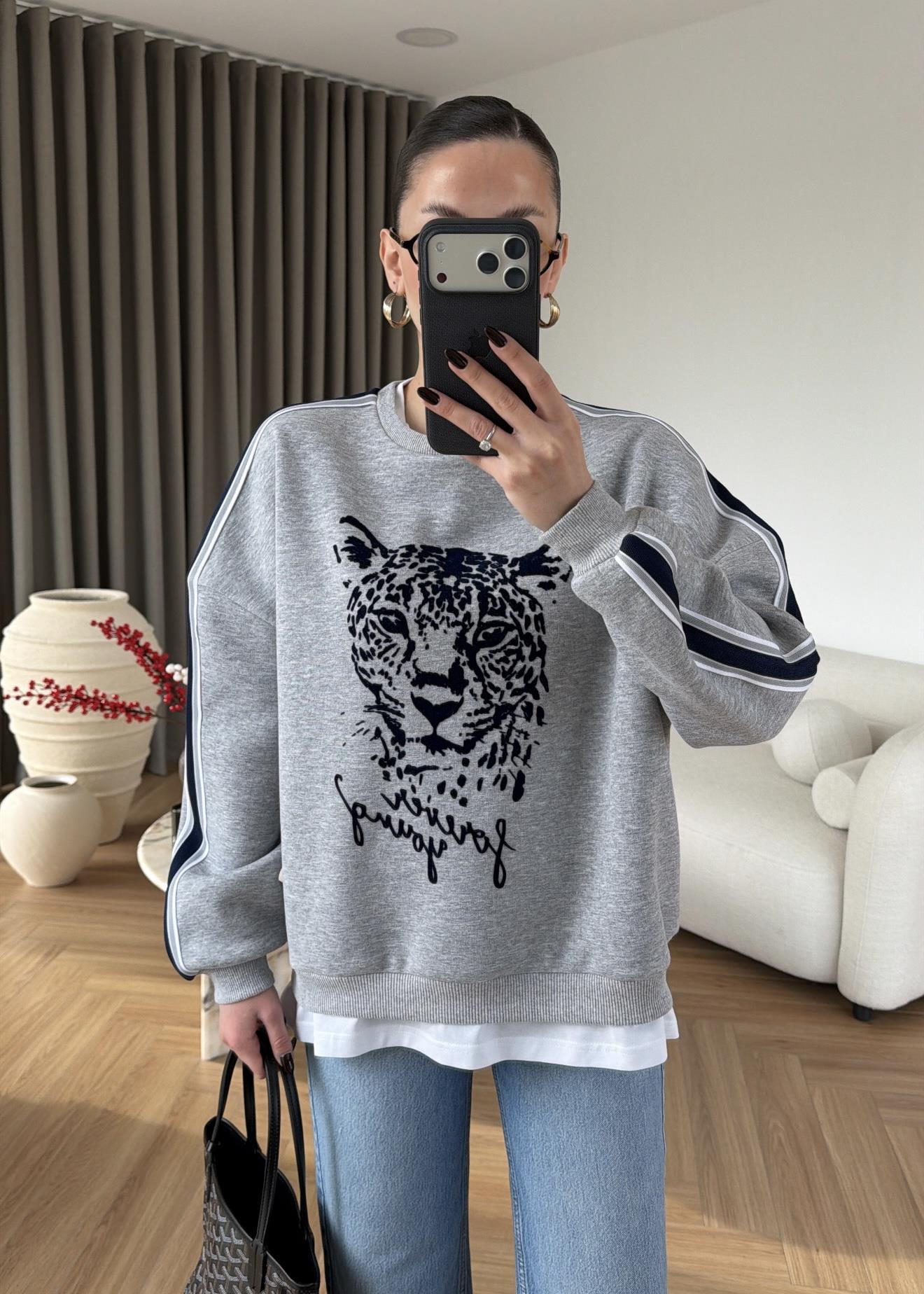 Leopord Baskılı Sweat