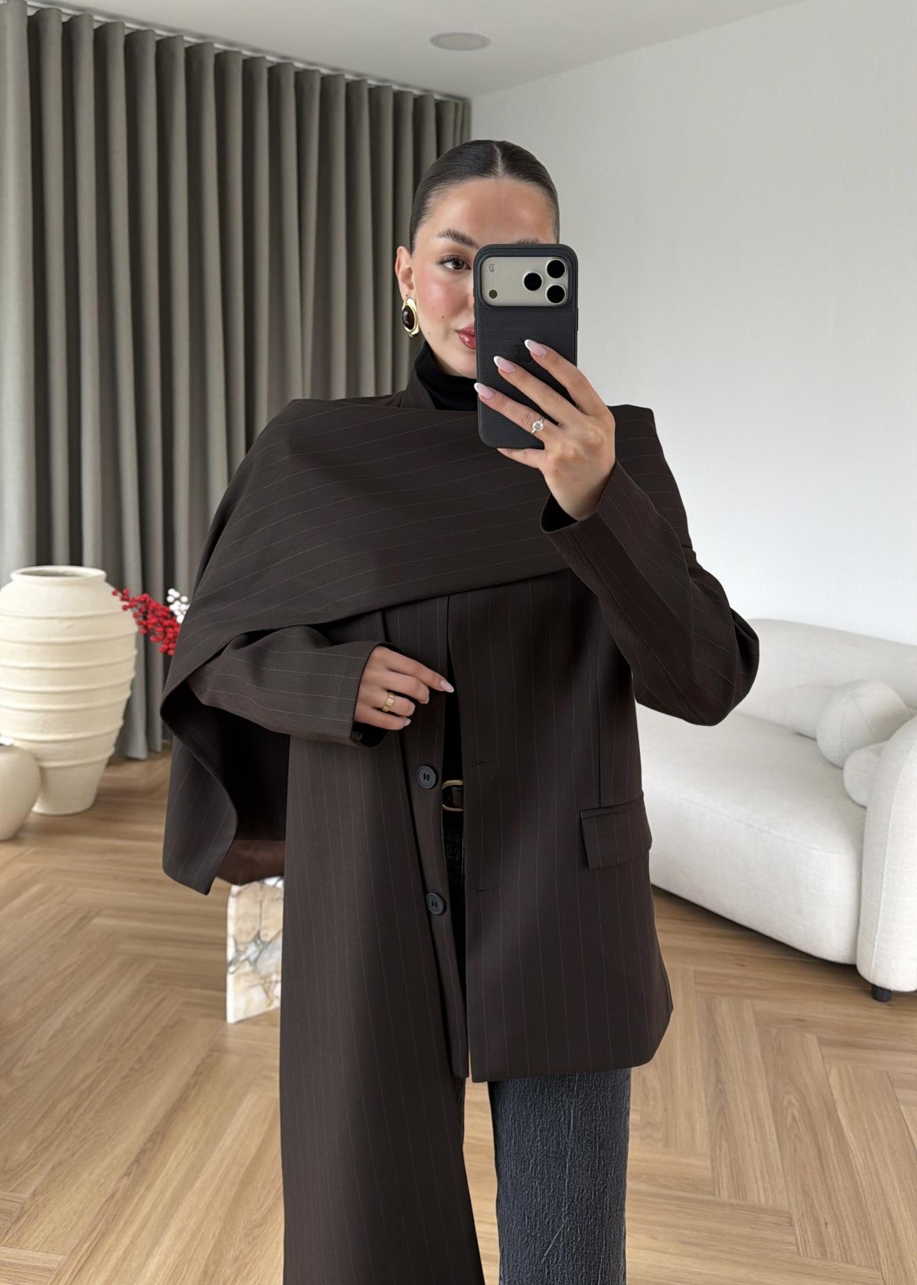Çizgili Atkılı Blazer