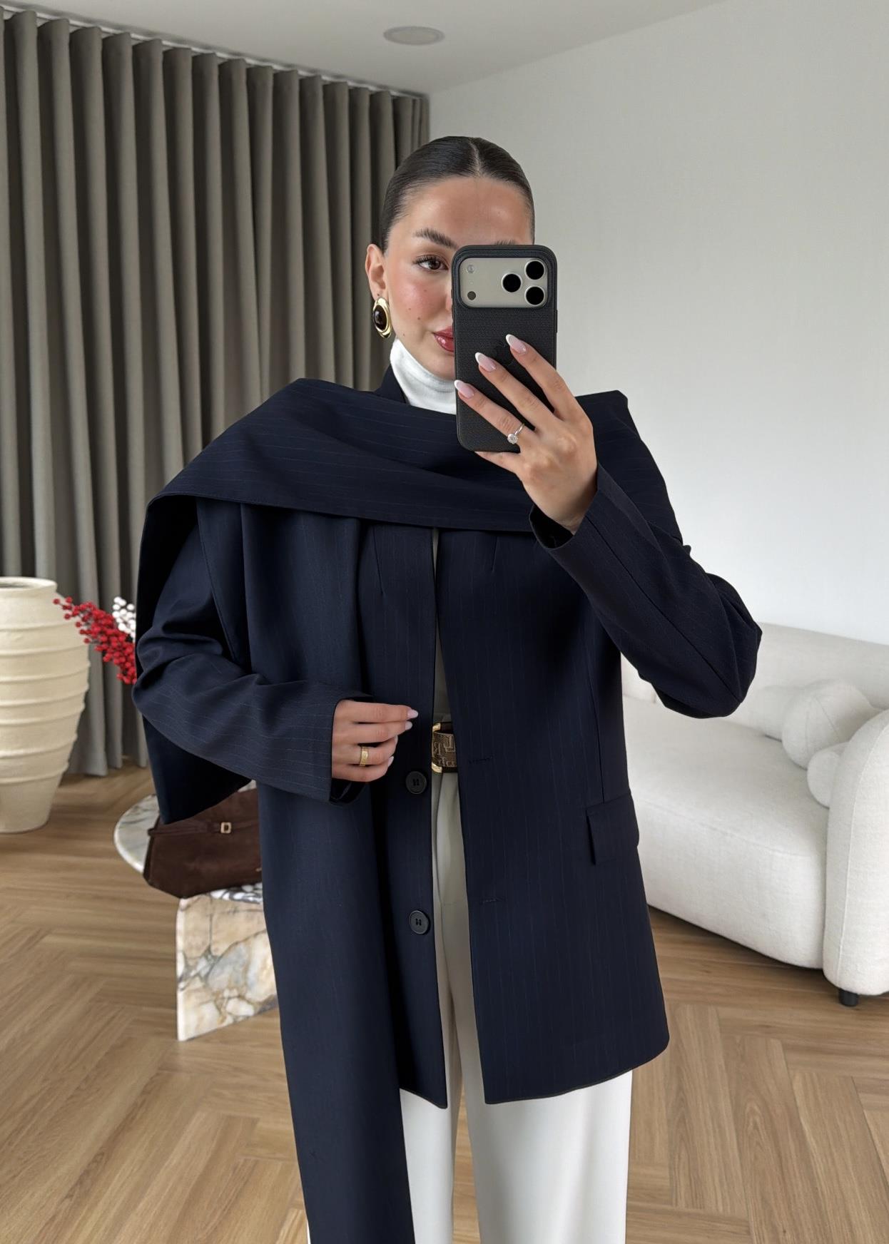 Çizgili Atkılı Blazer