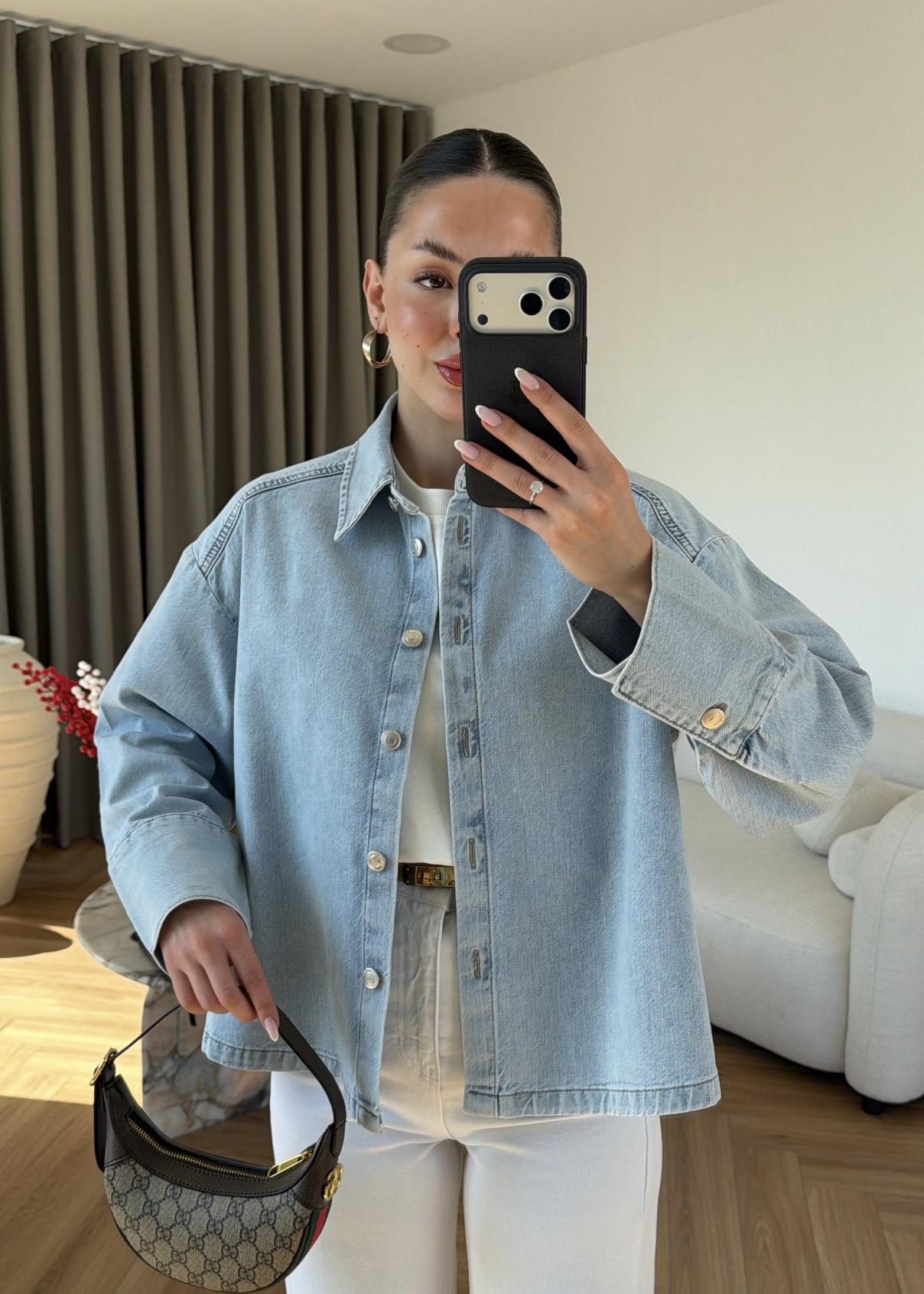 Yumuşak Dokulu Denim Gömlek