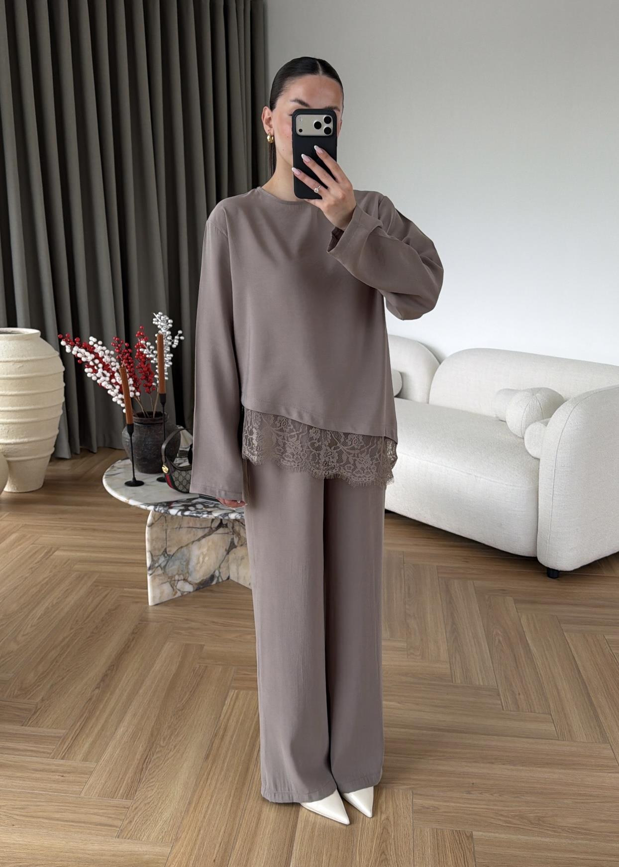 Dantel Detaylı Tensel Takım