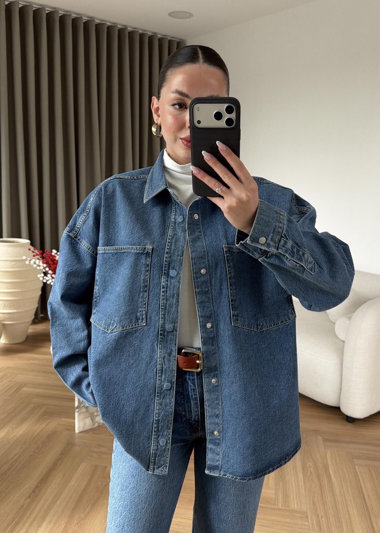Violet Muadil Denim Gömlek