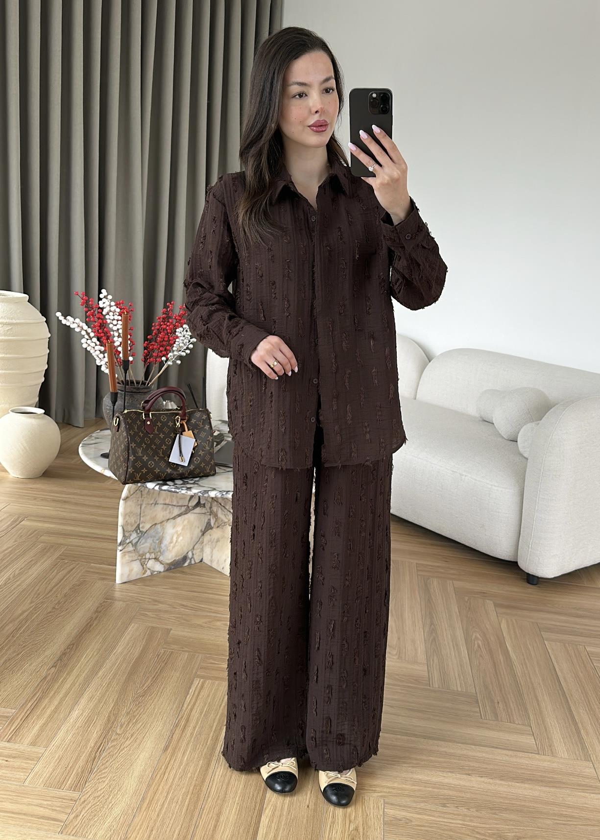 Saçaklı Gömlek Pantolon Takım
