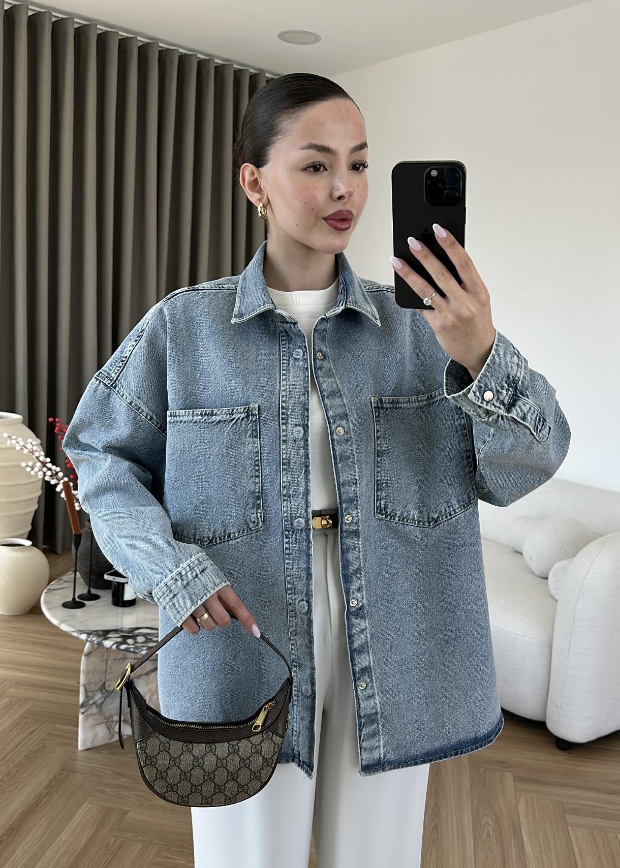 Violet Muadil Denim Gömlek