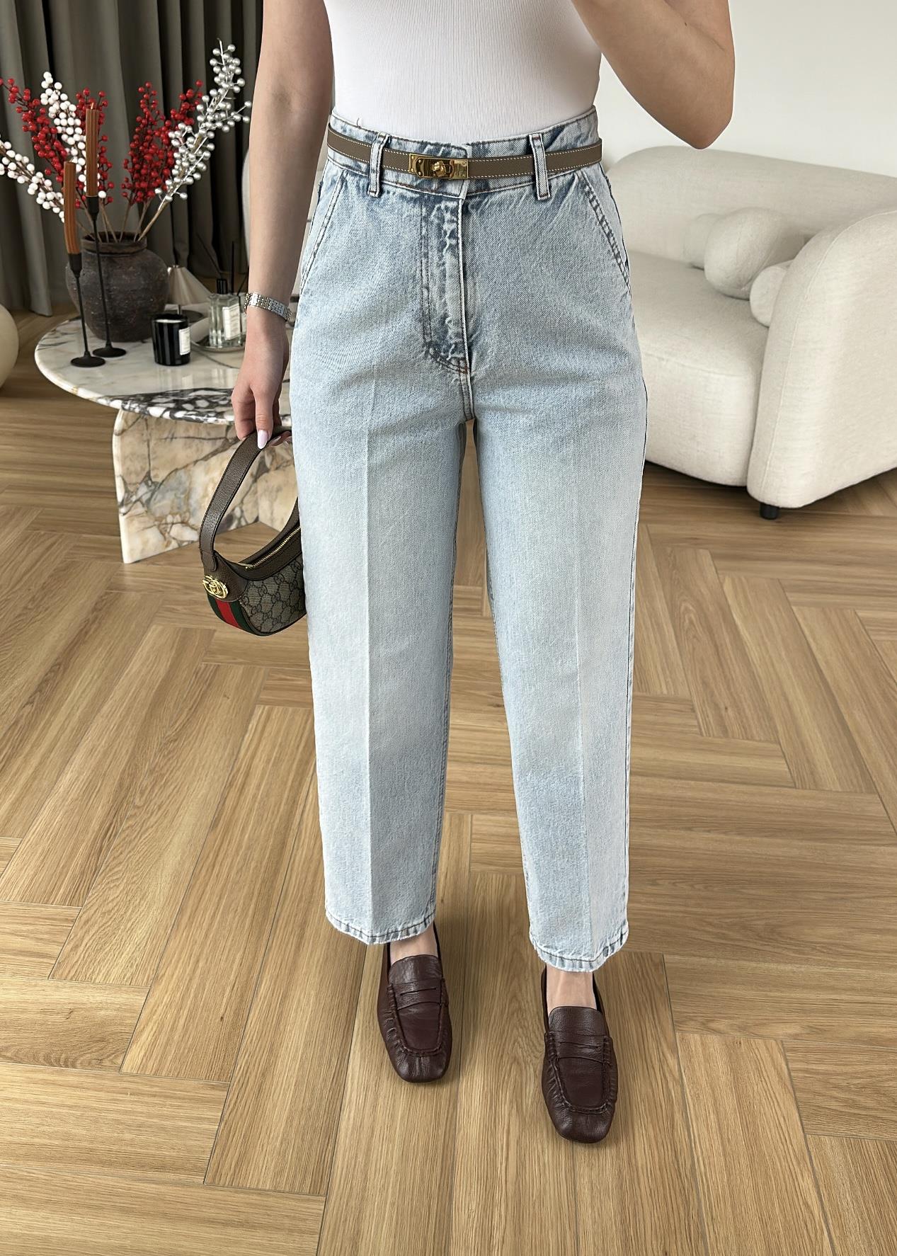 Paçası Dikişli Balon Mom Jean