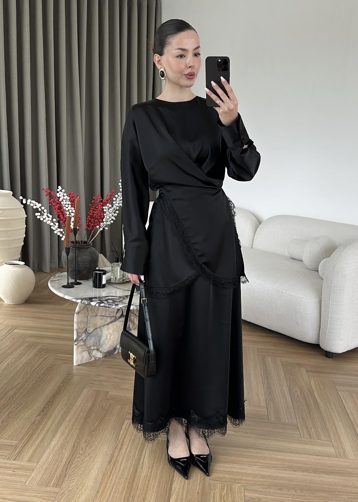 Saten Dantelli İkili Takım