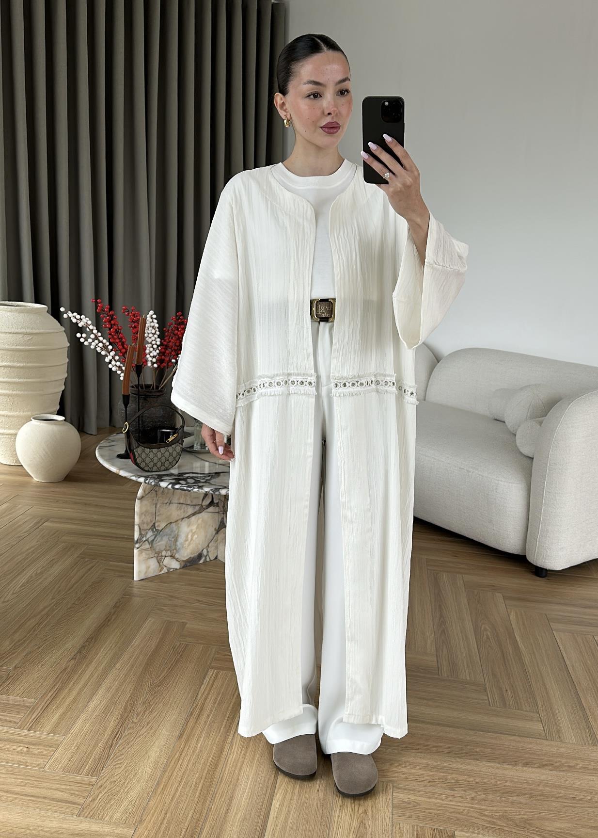 Kuş Gözü Detaylı Kimono