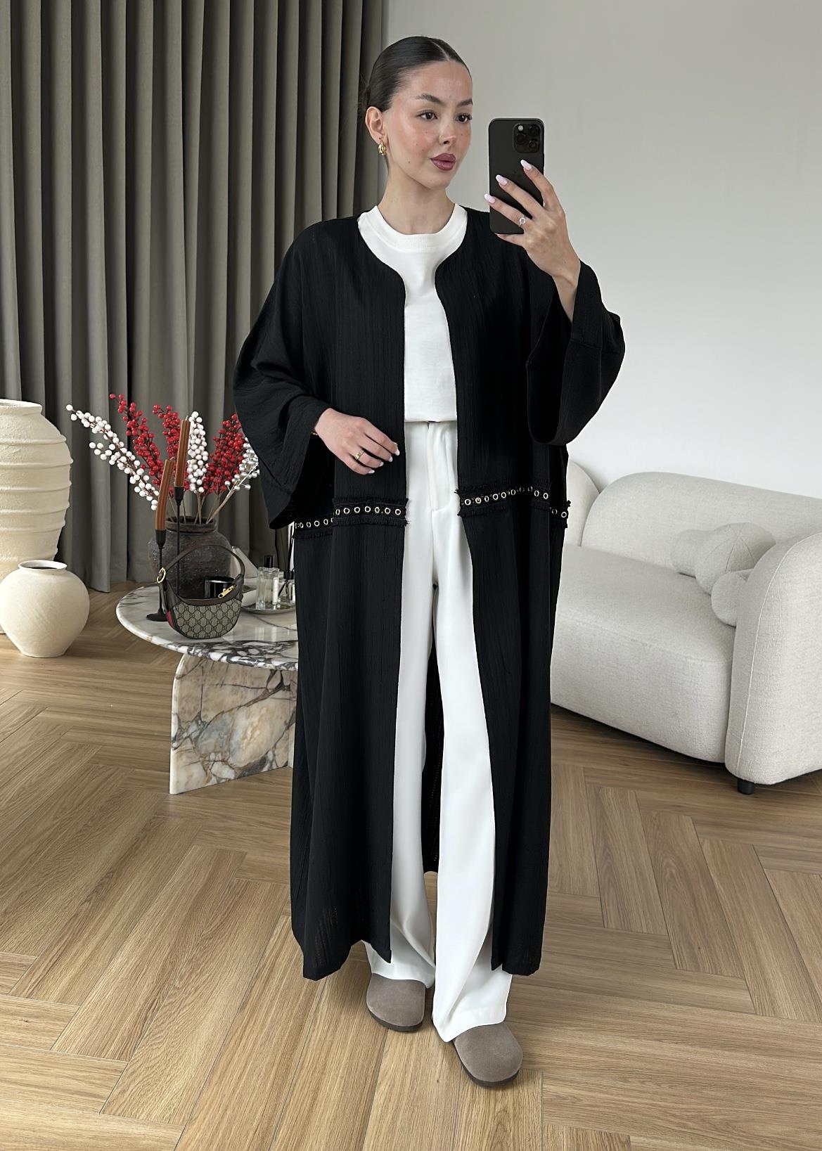 Kuş Gözü Detaylı Kimono