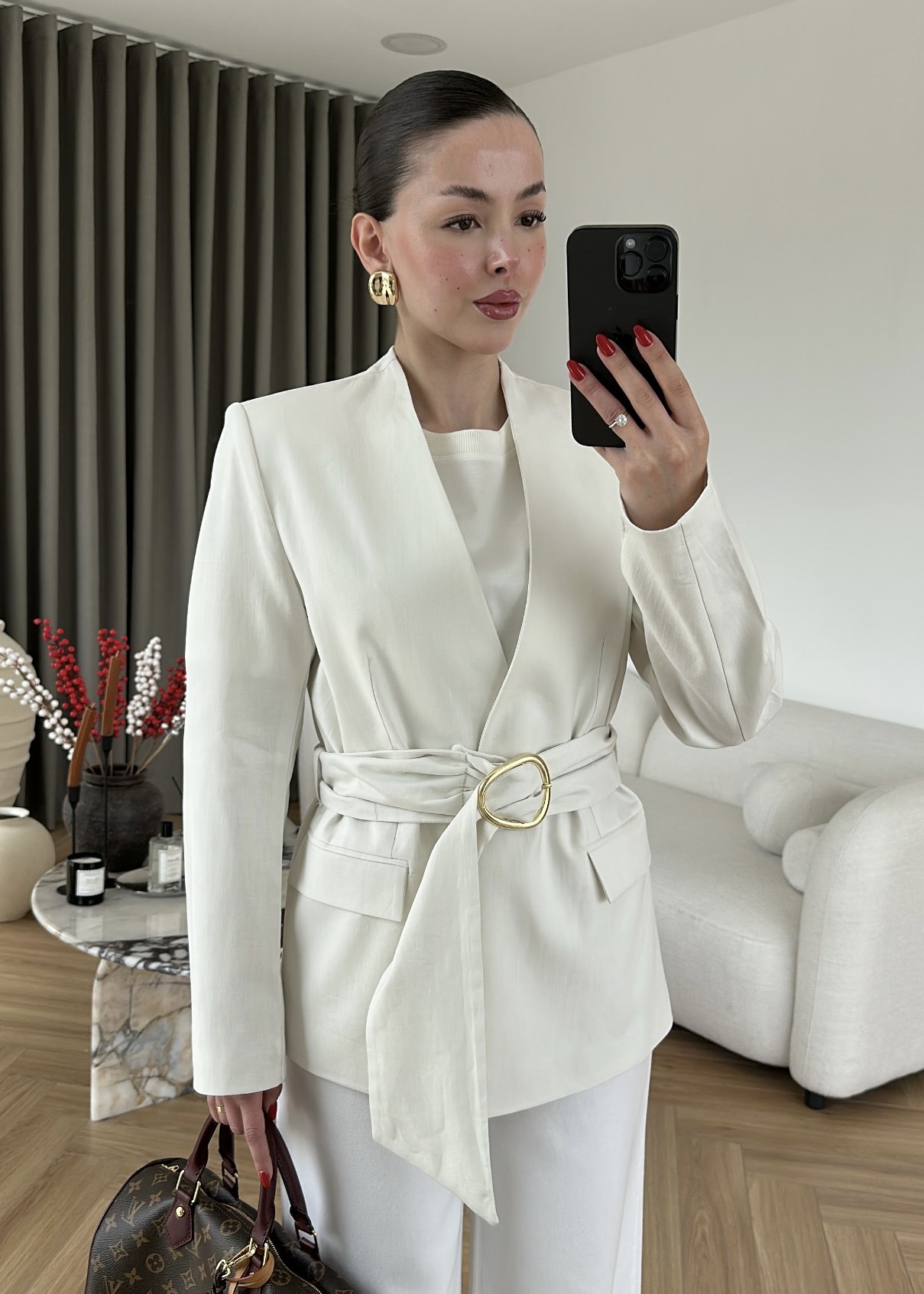 Donna Gold Tokalı Keten Ceket