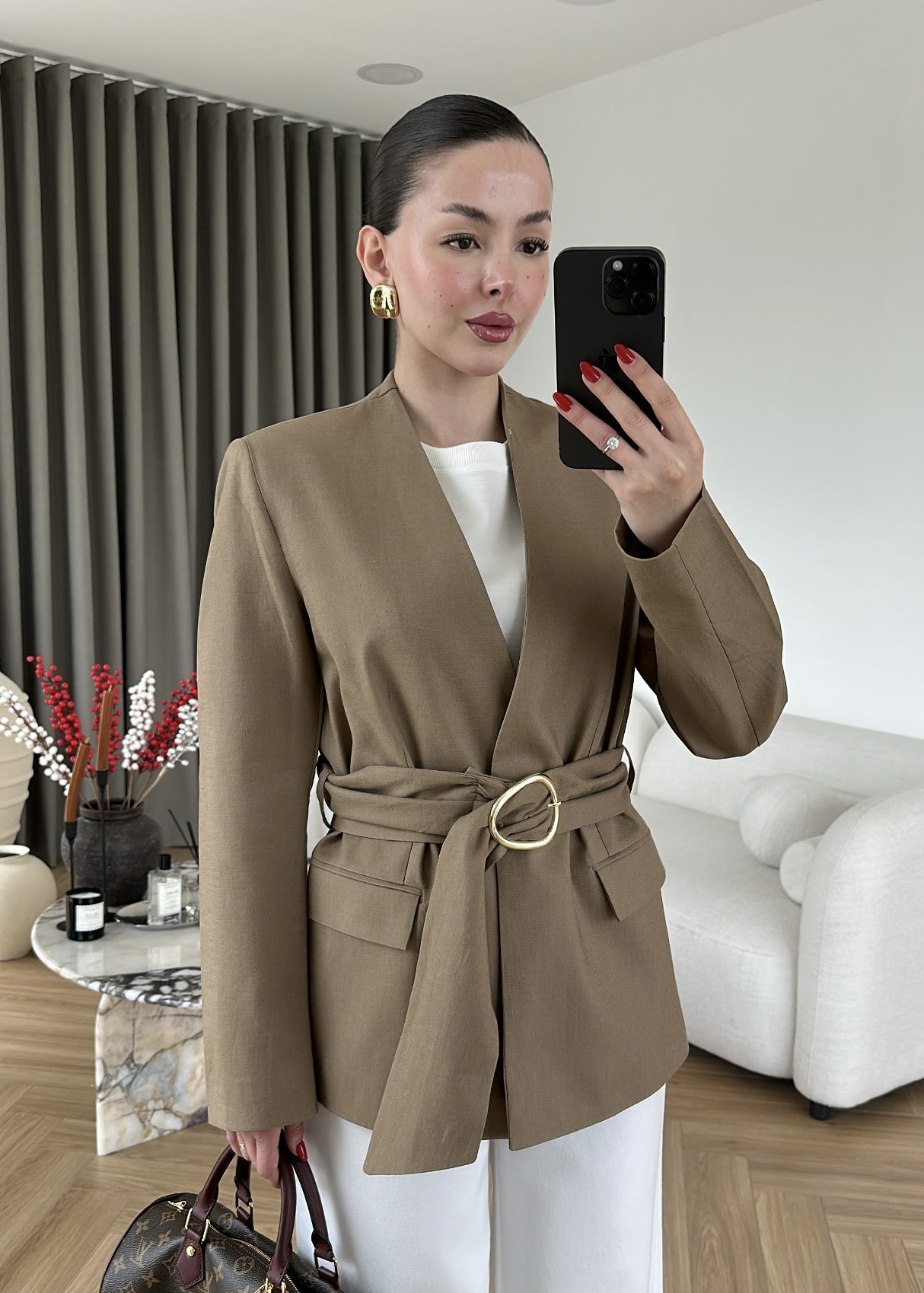 Donna Gold Tokalı Keten Ceket