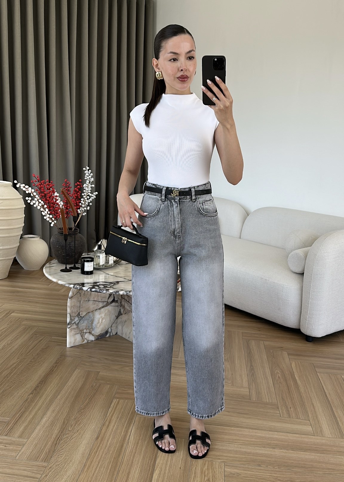 Paçası Dikişli Balon Mom Jean
