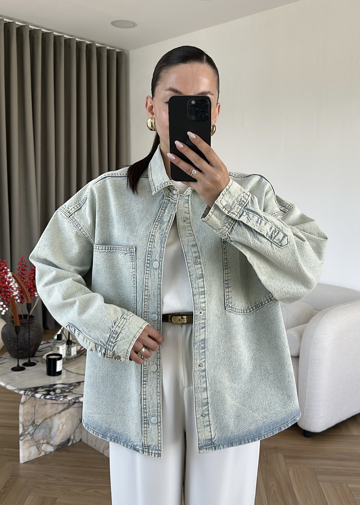 Violet Muadil Denim Gömlek