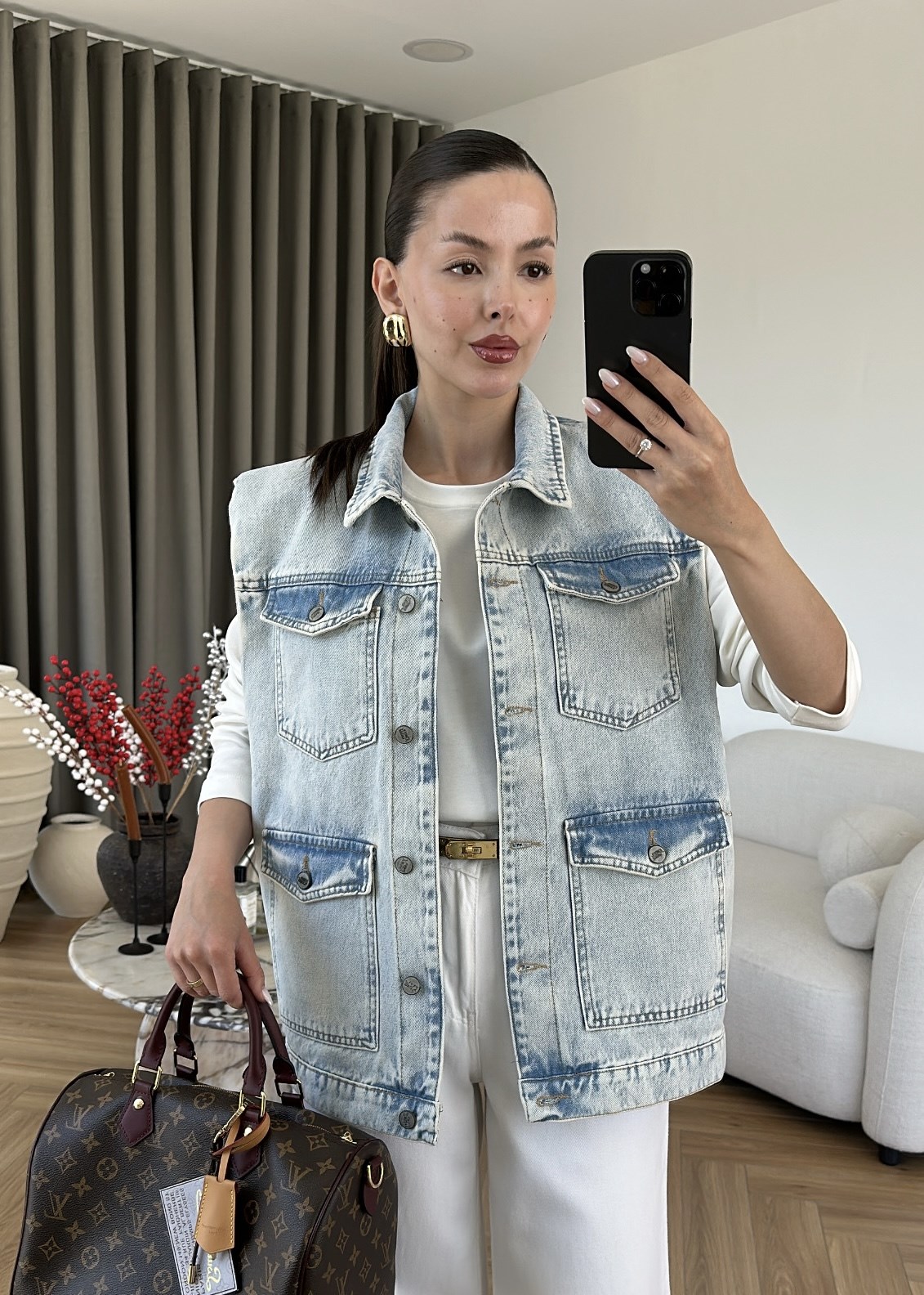 Vatkalı Denim Yelek