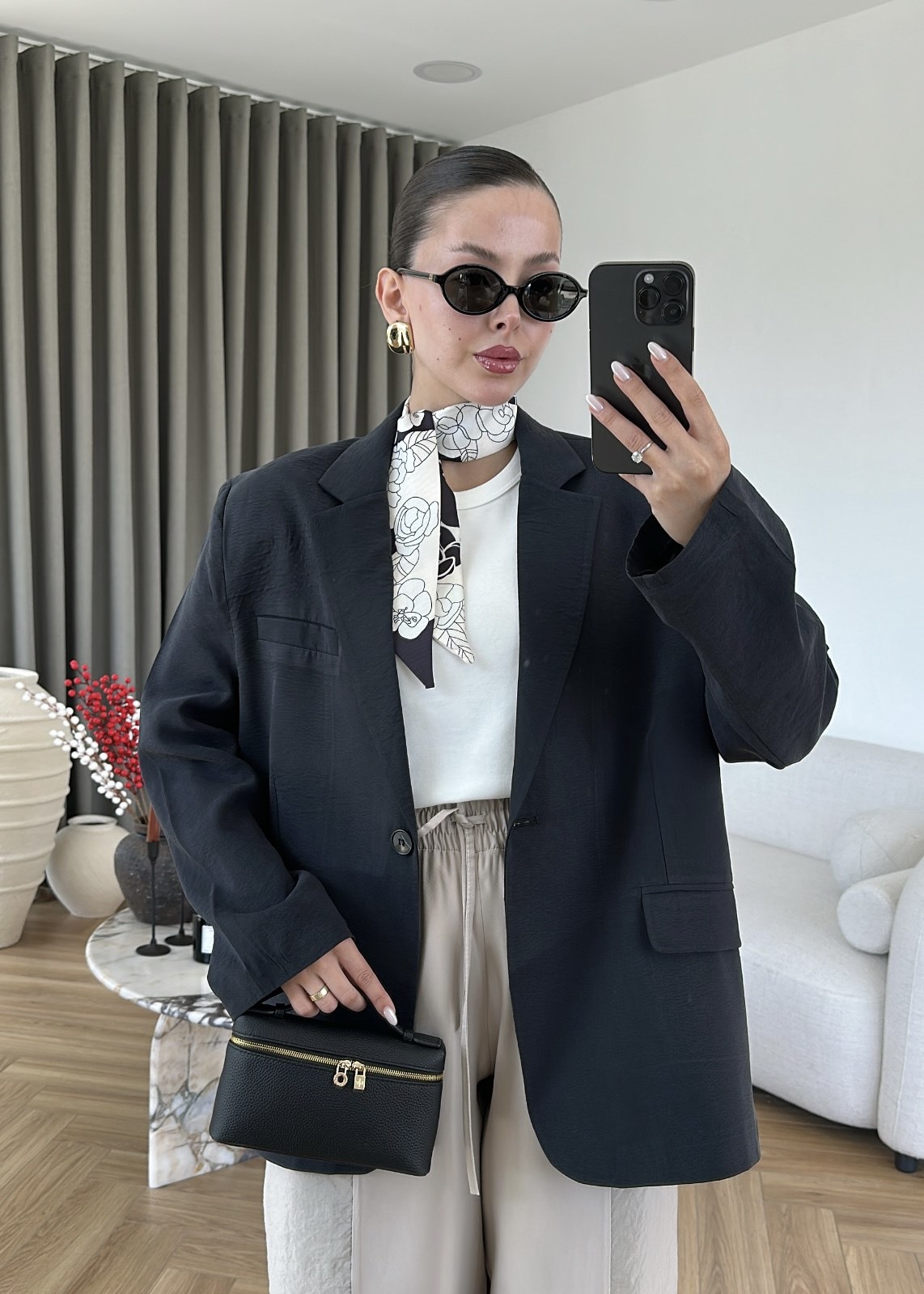 Tensel Vatkalı Oversize Ceket