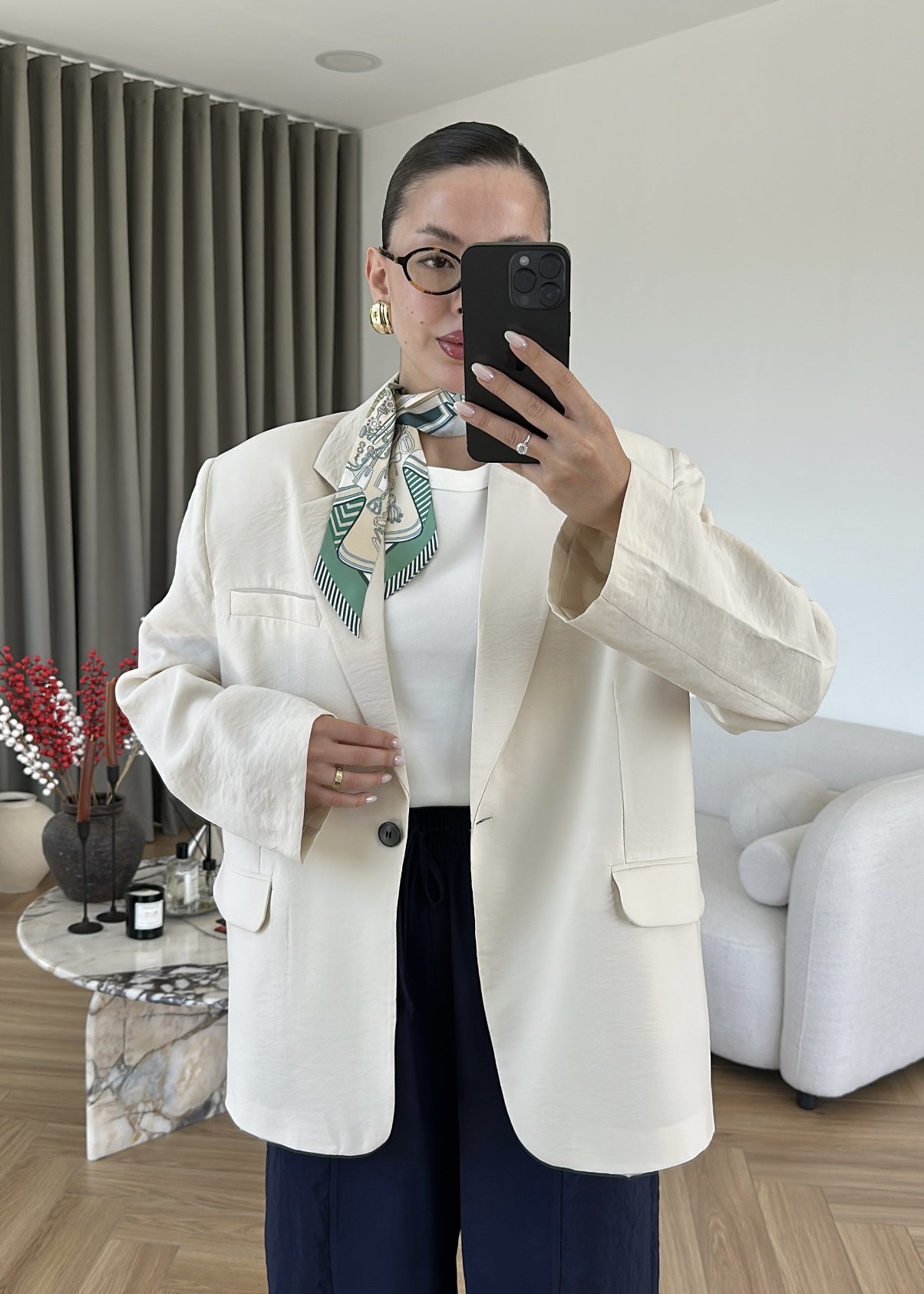 Tensel Vatkalı Oversize Ceket