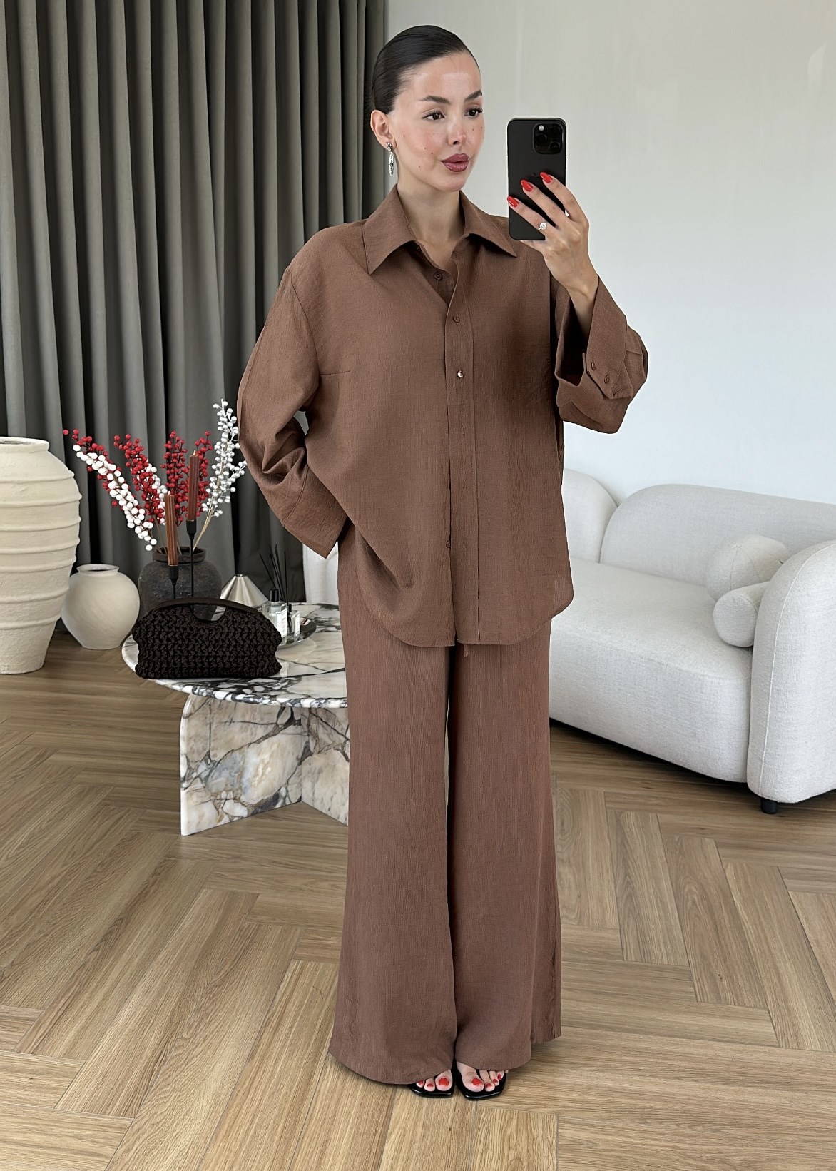 Krinkıl Gömlek Pantolon Takım