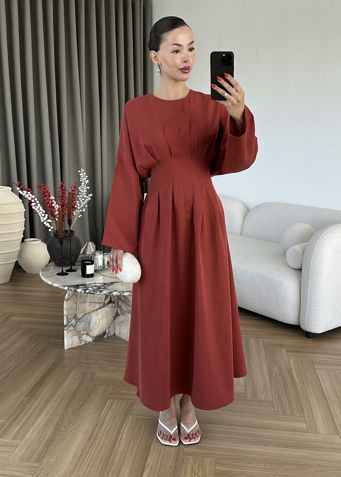 Beli Korse Detaylı Elbise