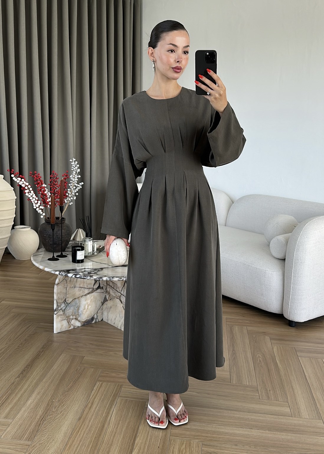 Beli Korse Detaylı Elbise