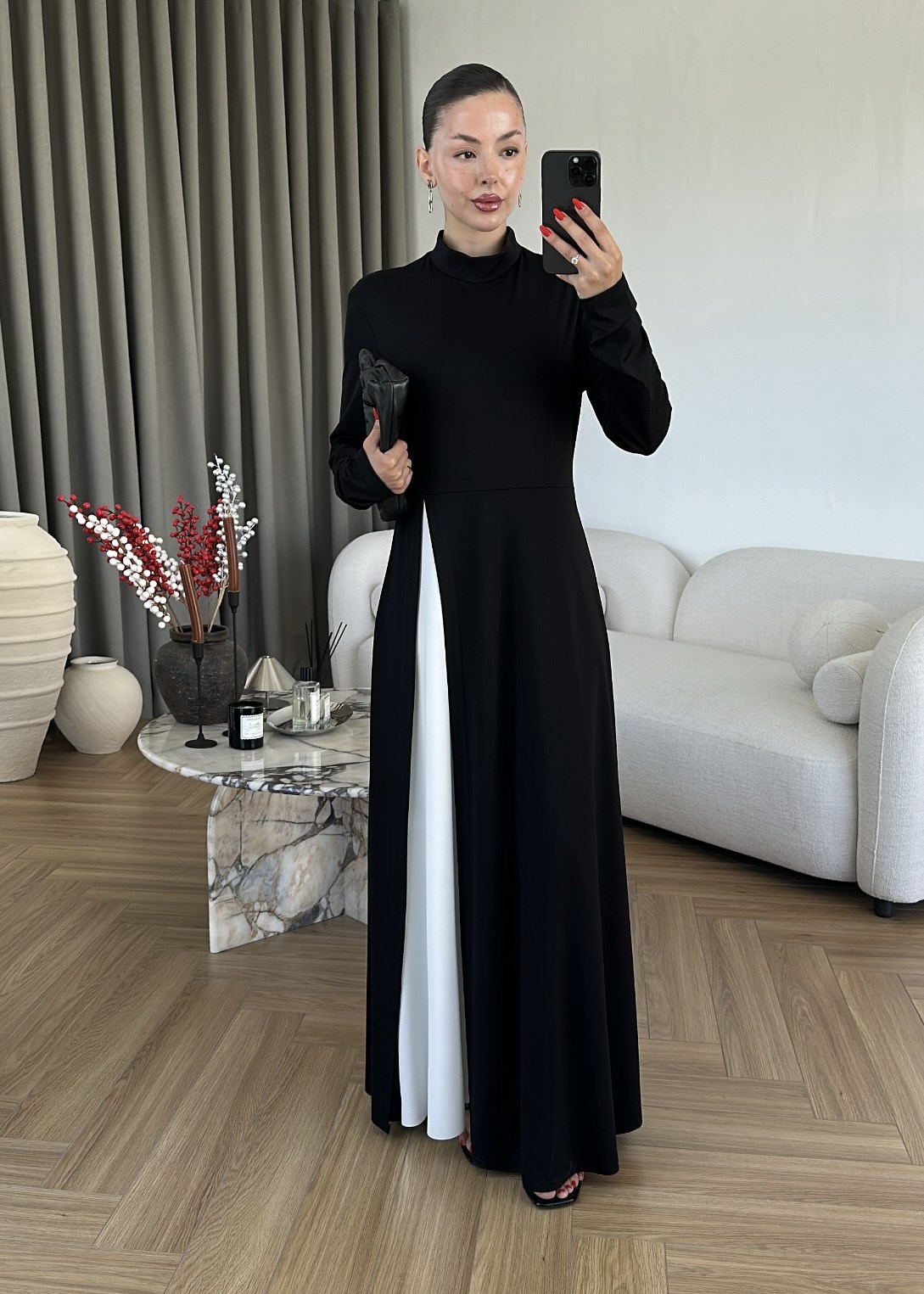Aura Modern Çizgili Elbise