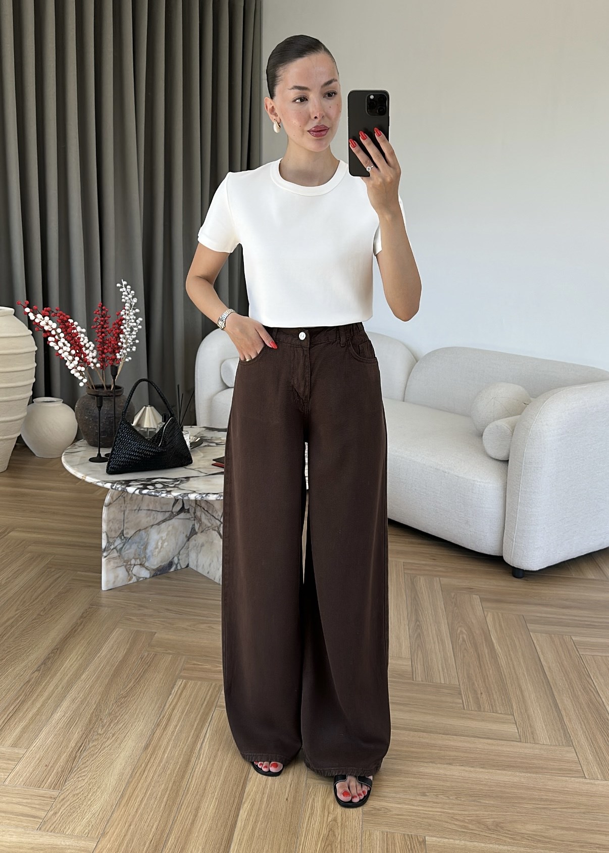 Beli Lastikli Tensel Karışımlı Jean