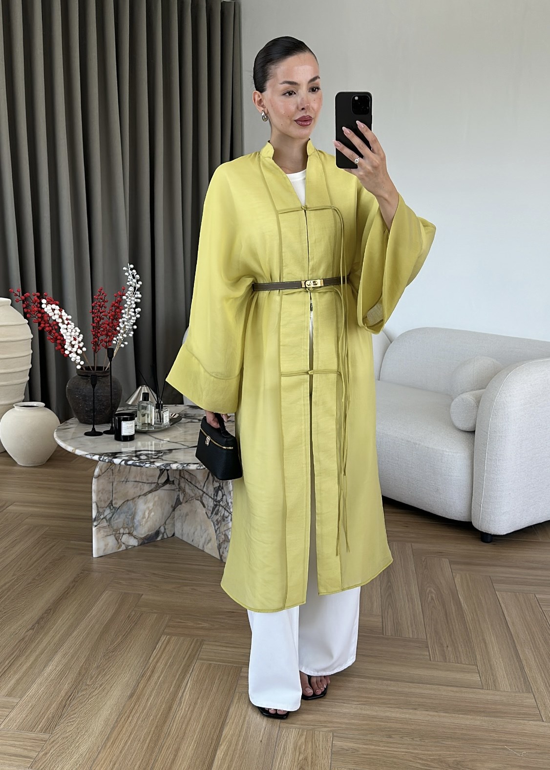 Diva Çin Düğmeli Uzun Ceket