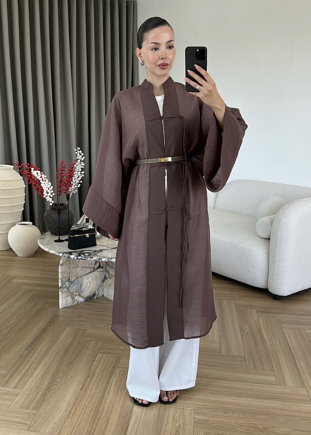 Diva Çin Düğmeli Uzun Ceket