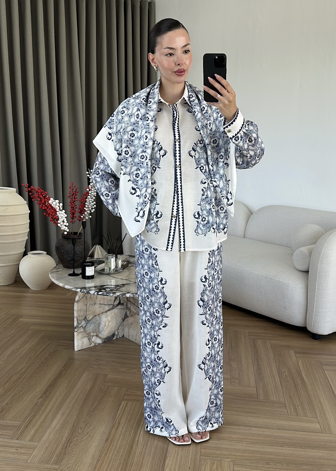 Zimmer Desenli Üçlü Takım