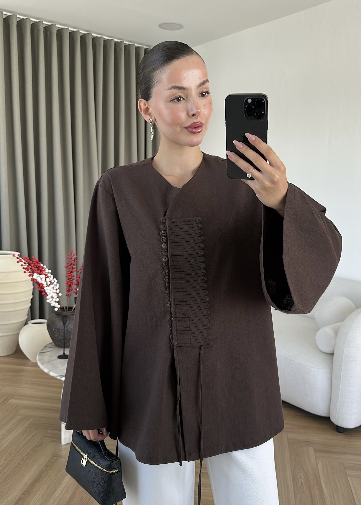 Lurea Çok Düğmeli Keten Gömlek