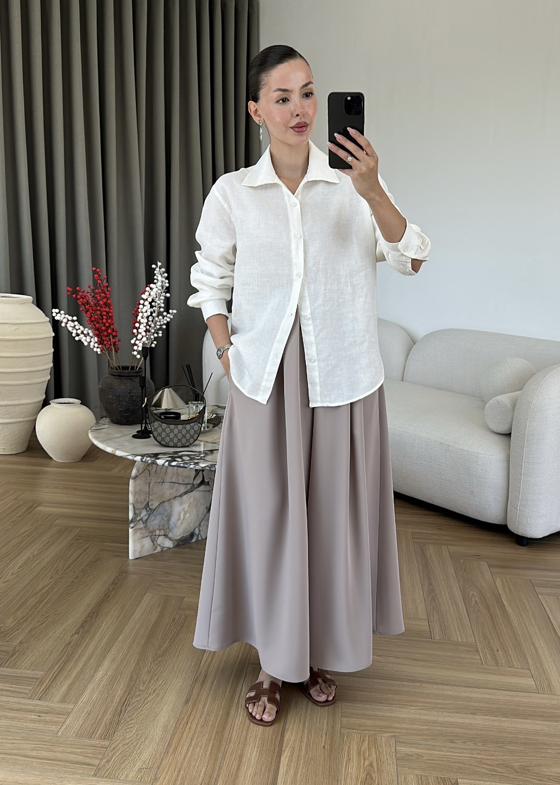 Etekli Krep Pantolon