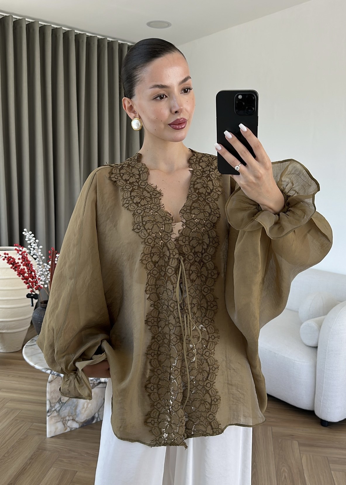 Dantelli Transparan Kimono