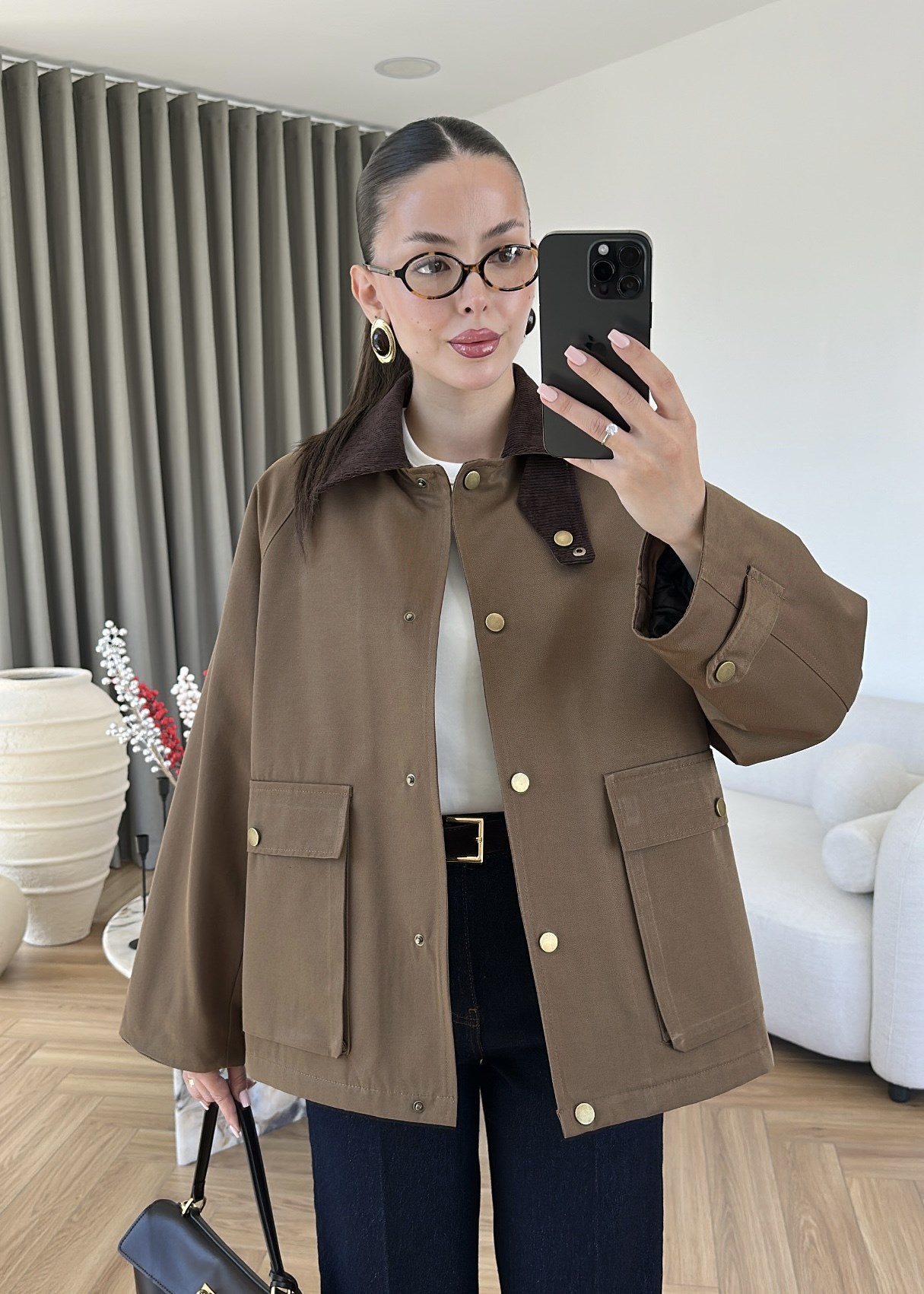 Barbour Kadife Yakalı Mont