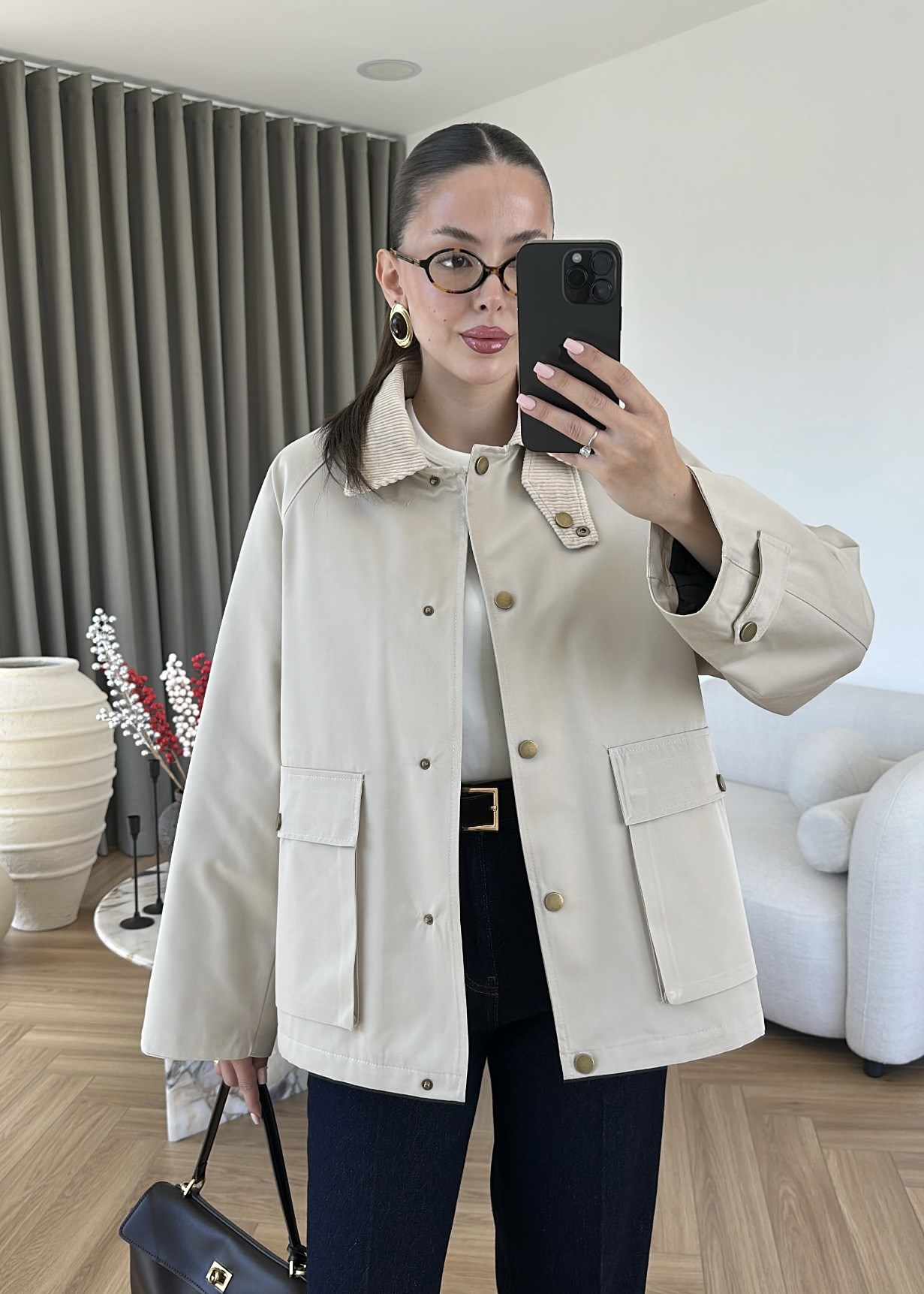 Barbour Kadife Yakalı Mont