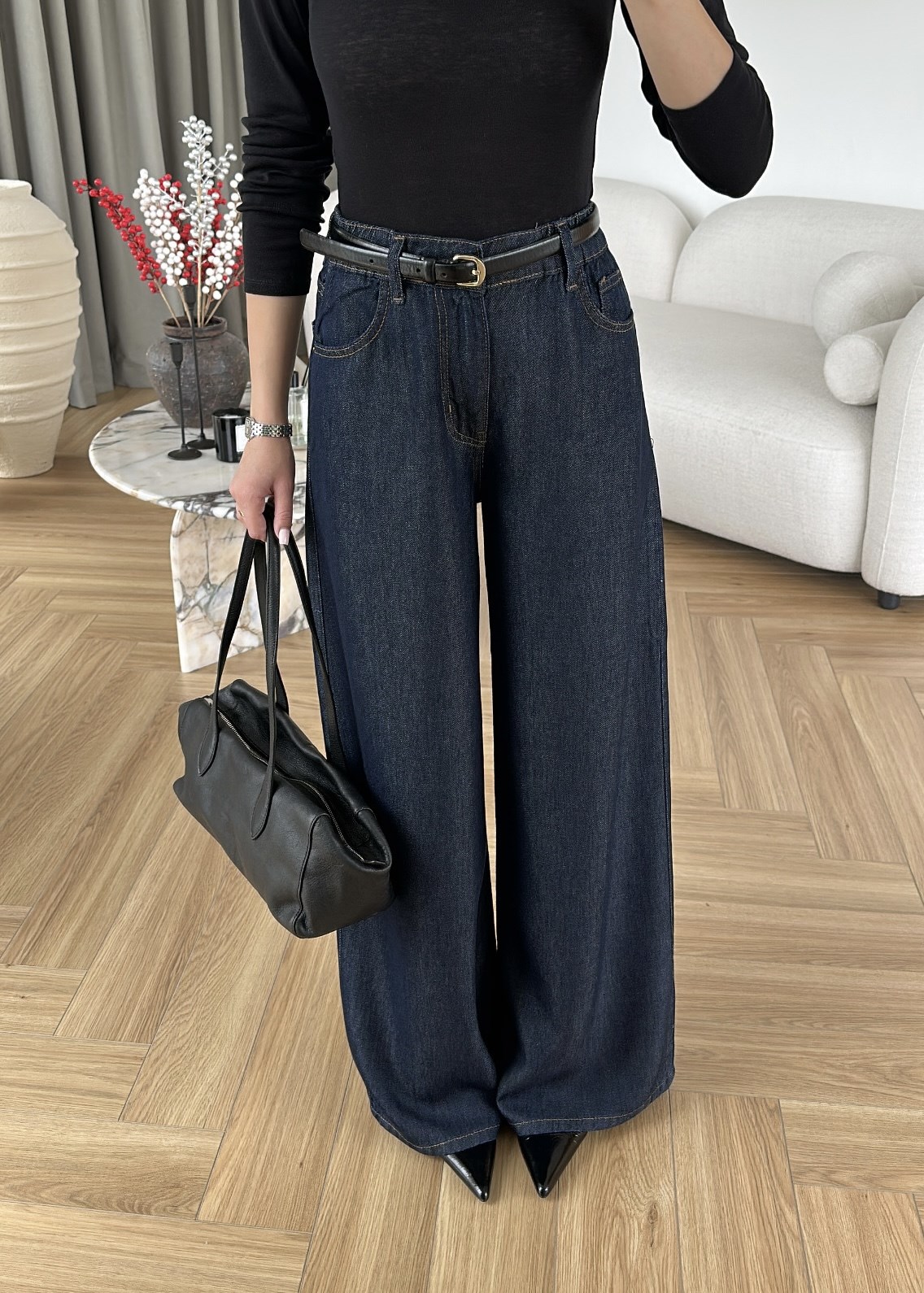 Beli Lastikli Tensel Karışımlı Jean