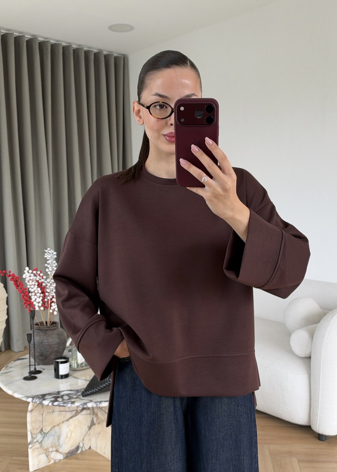Önü Kısa Uzun Kollu Sweat