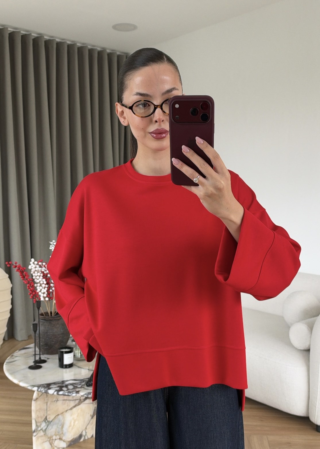 Önü Kısa Uzun Kollu Sweat
