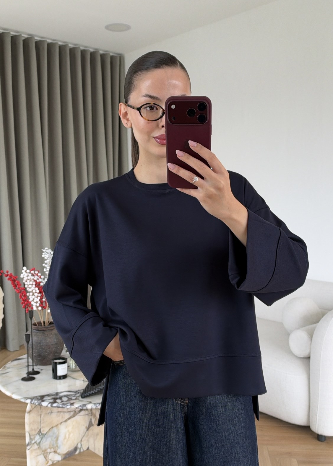 Önü Kısa Uzun Kollu Sweat