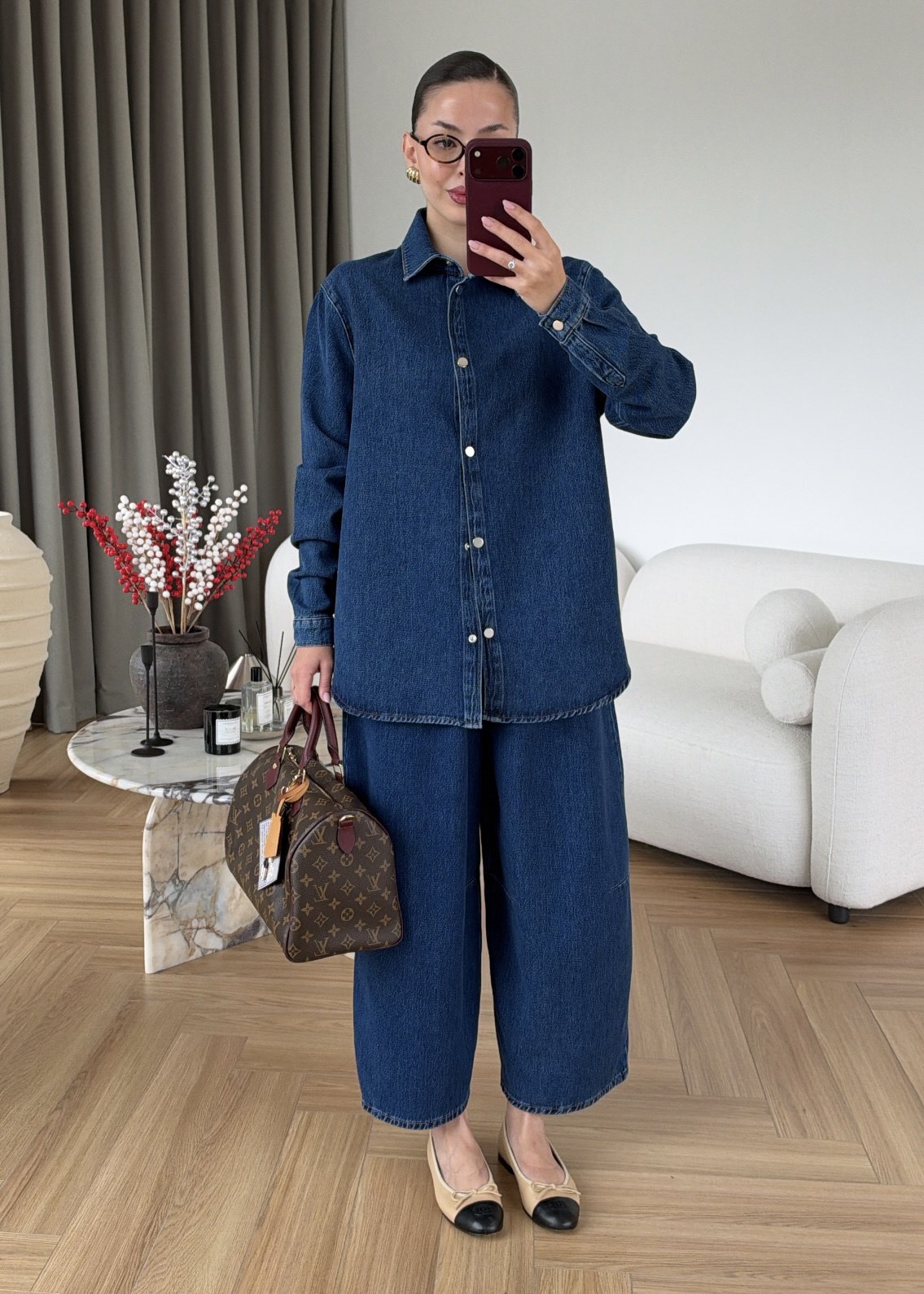 Slouchy Jeanli Denim Takım