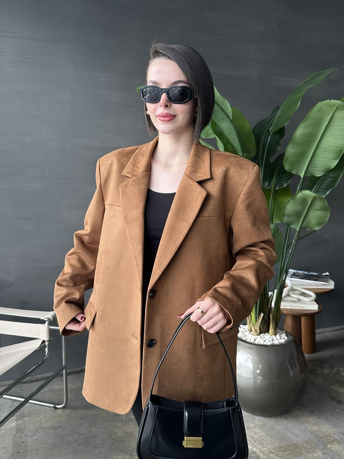 Süet Oversize Ceket
