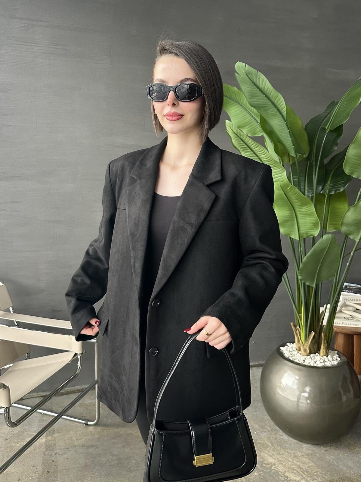 Süet Oversize Ceket