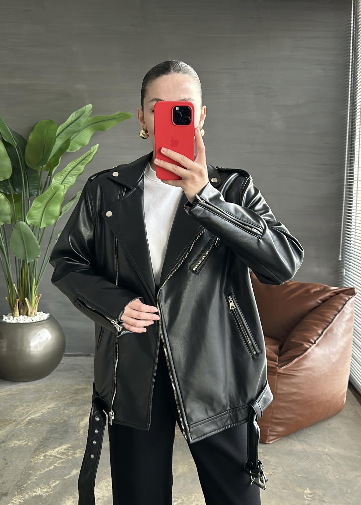 Dilvin Deri Biker Ceket