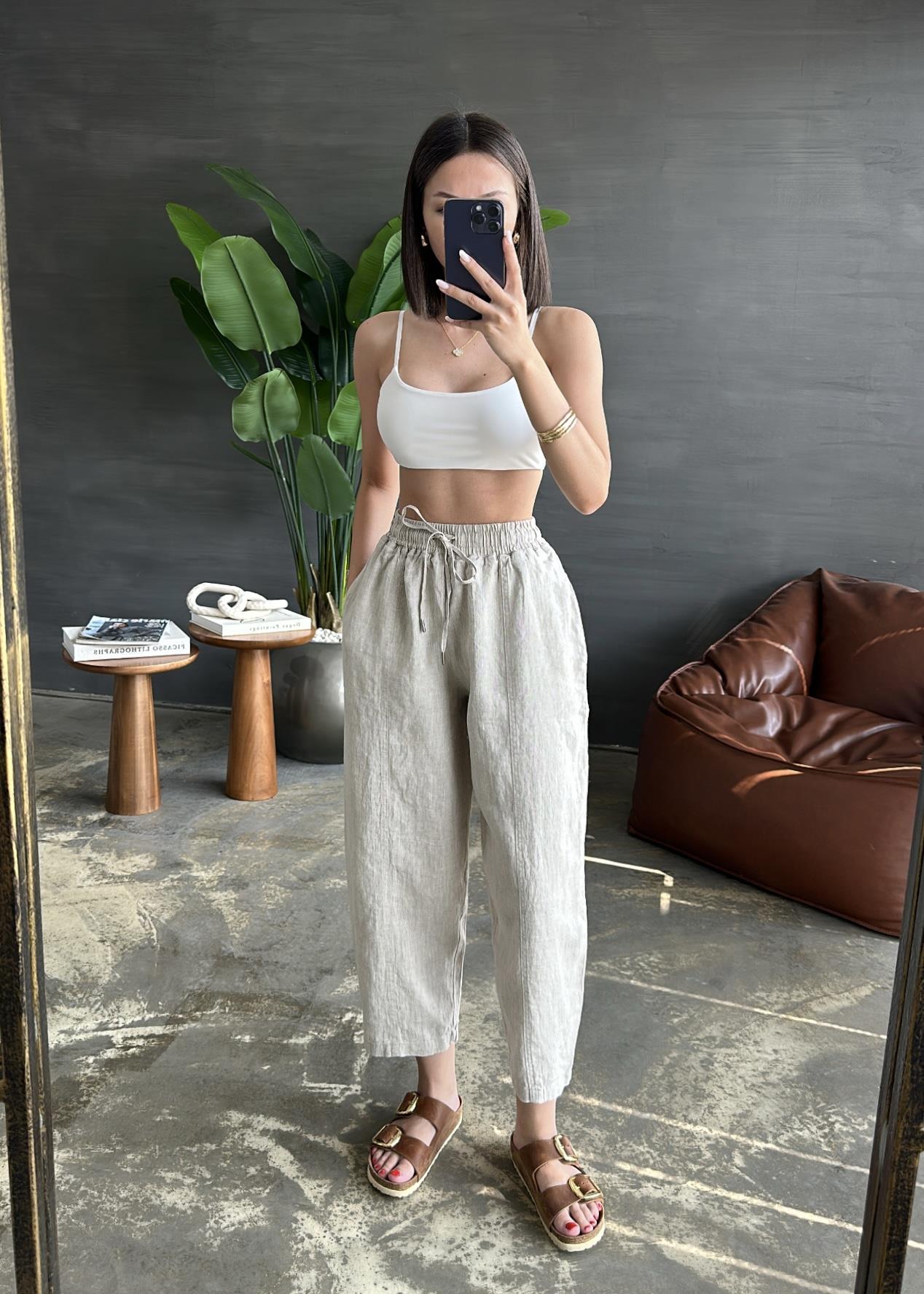Slouchy Ham Keten Pantolon