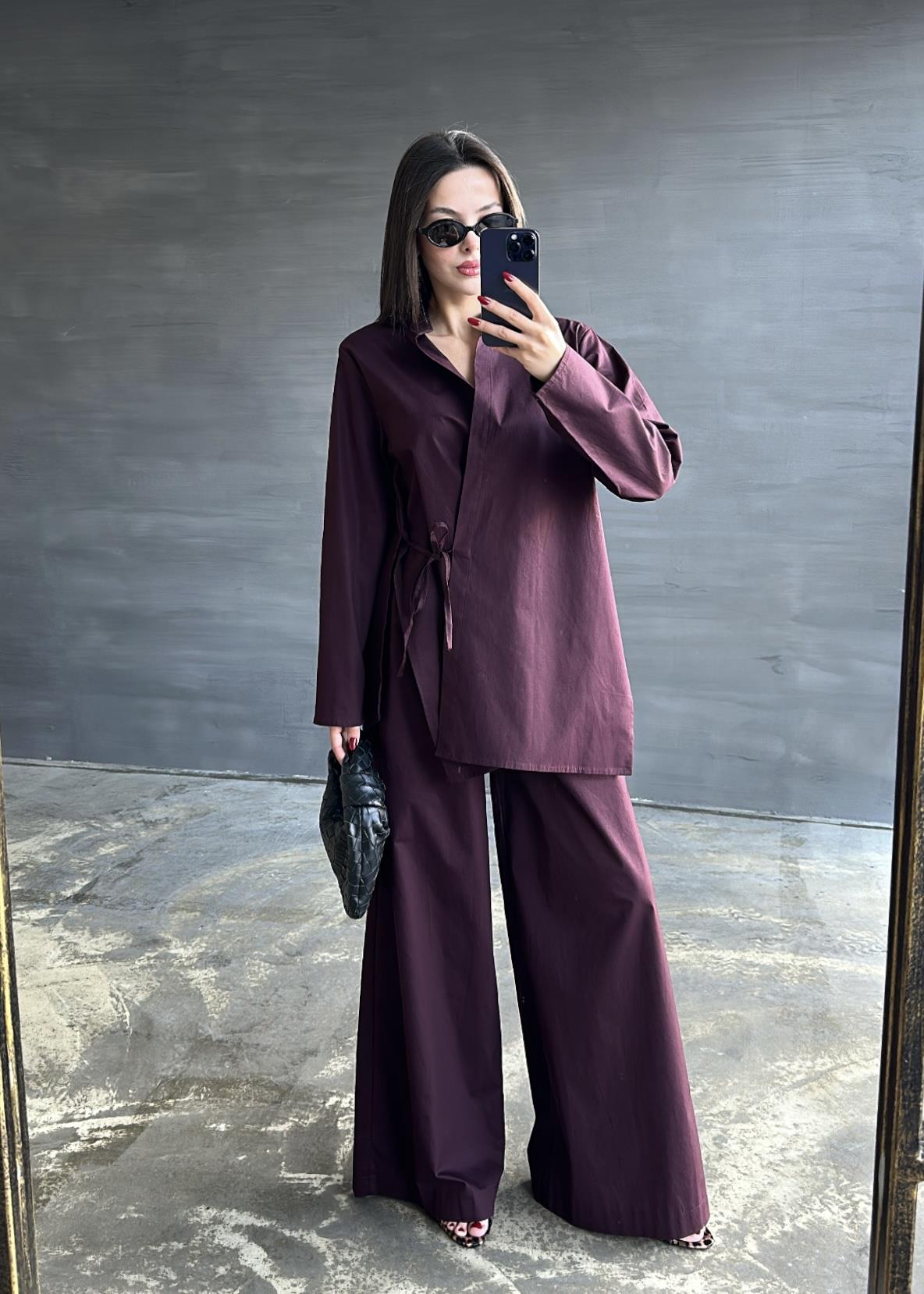 Poplin Yanı Yırtmaçlı Takım