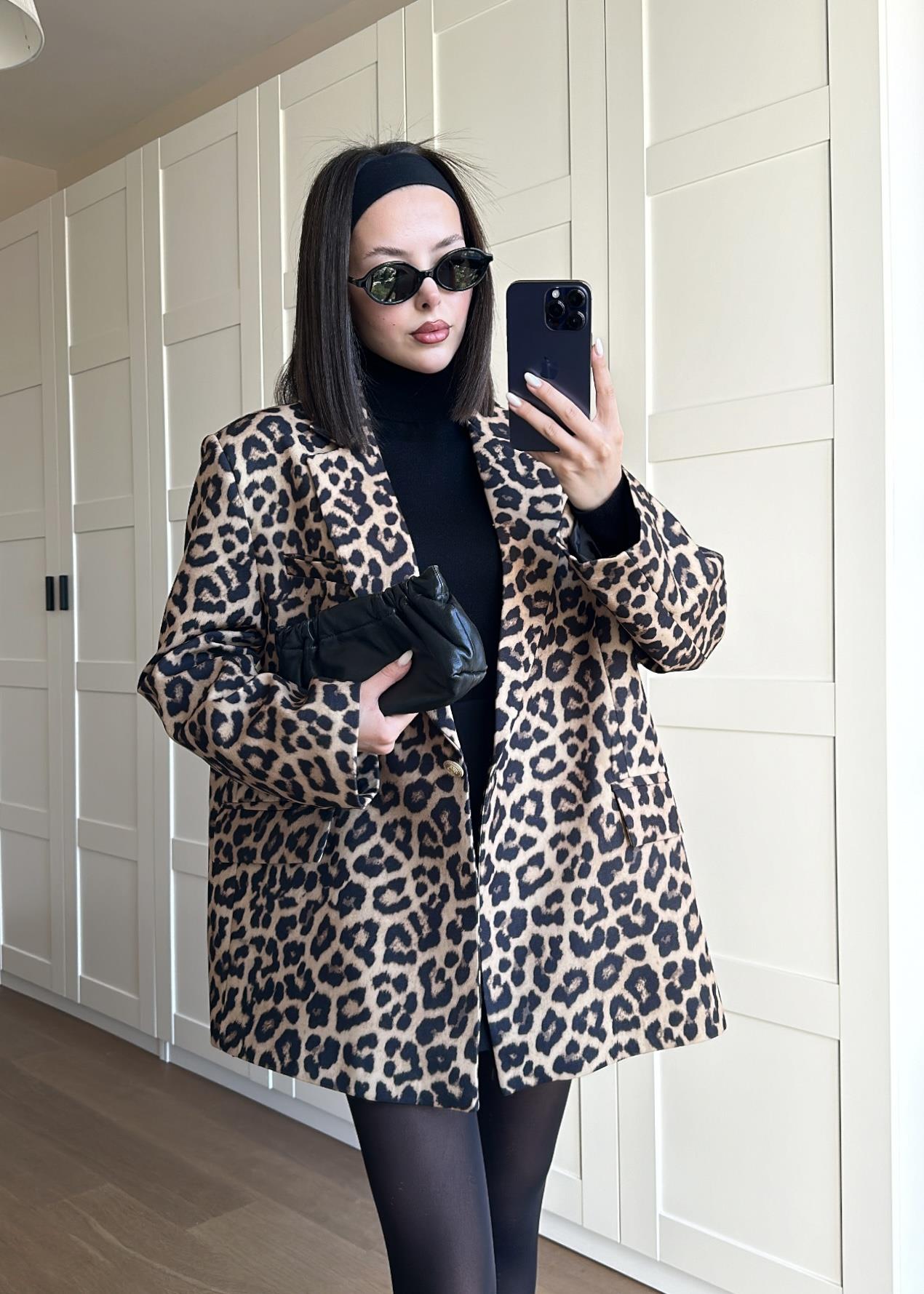 Leopar Oversize Ceket