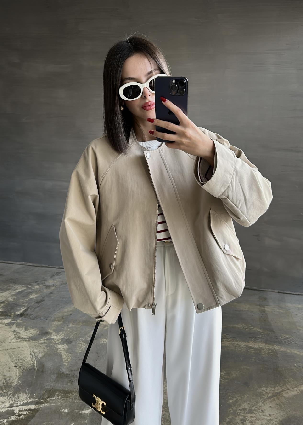 Gabardin Tensel Bomber Ceket