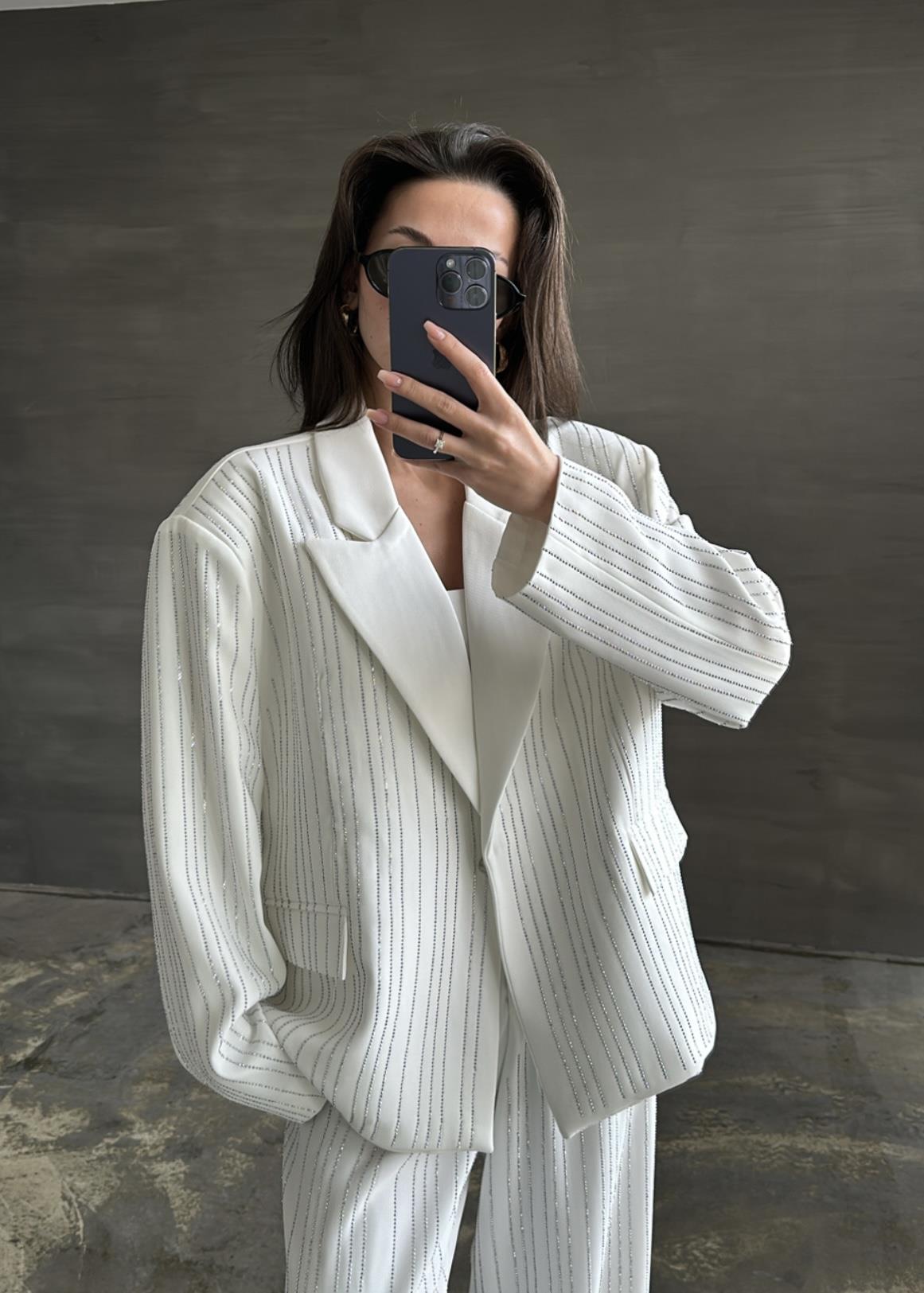 Premium Taşlı Blazer